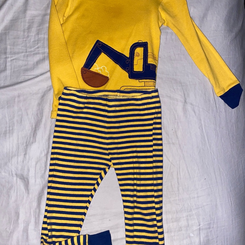 Yellow Construction Pajama Set